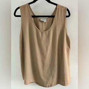 Lauren Lee Sleeveless Scoop Tank Top in Tan Size 22